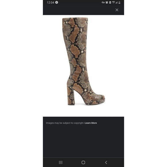 Vince Camuto Jestinal python print Leather Platform Boot 6.5M New - Picture 5 of 8